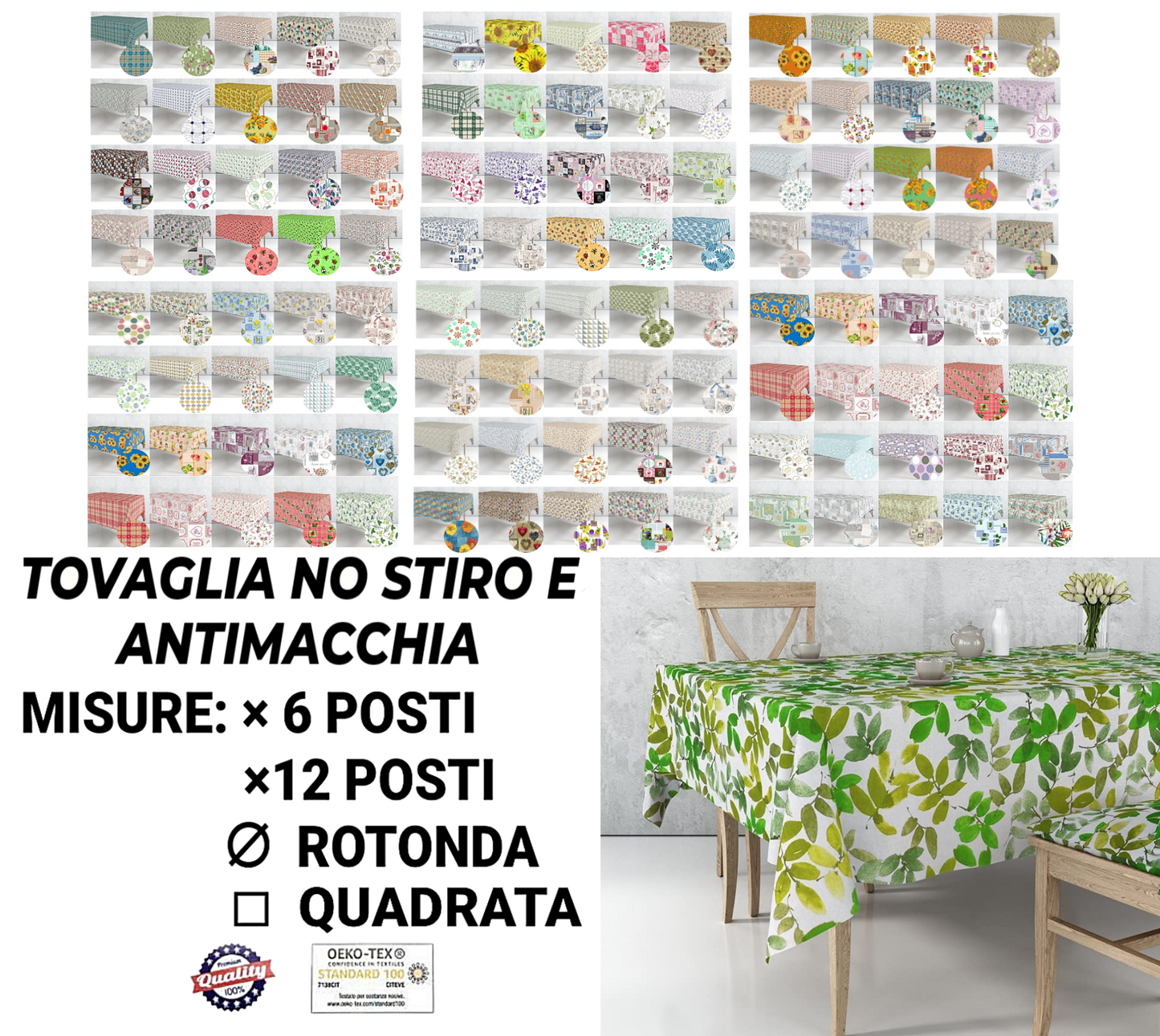 Tovaglia No Stiro e Antimacchia (Fantasia Casuale)
