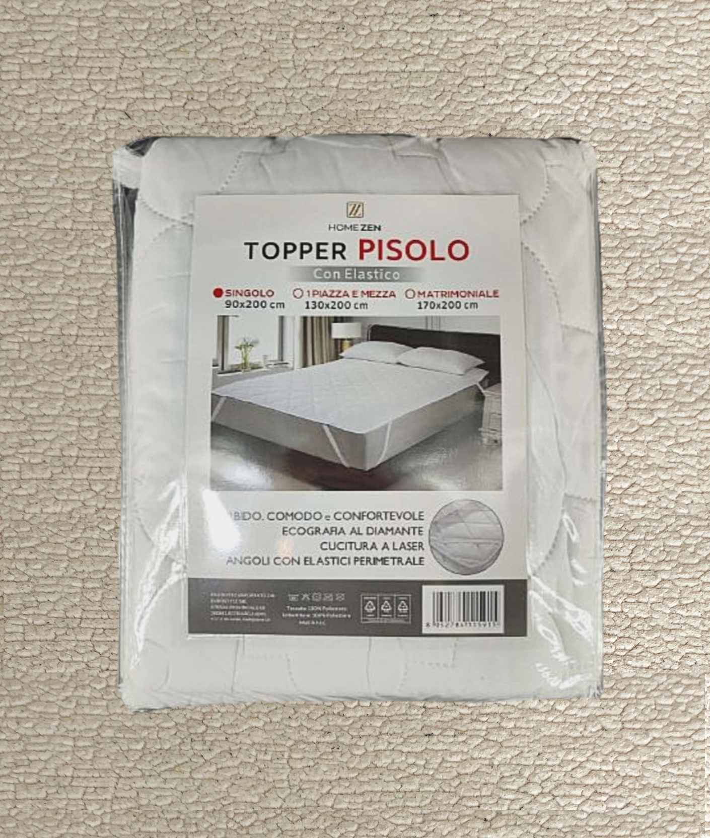 Topper Con Elastici Anallergico Antiacaro