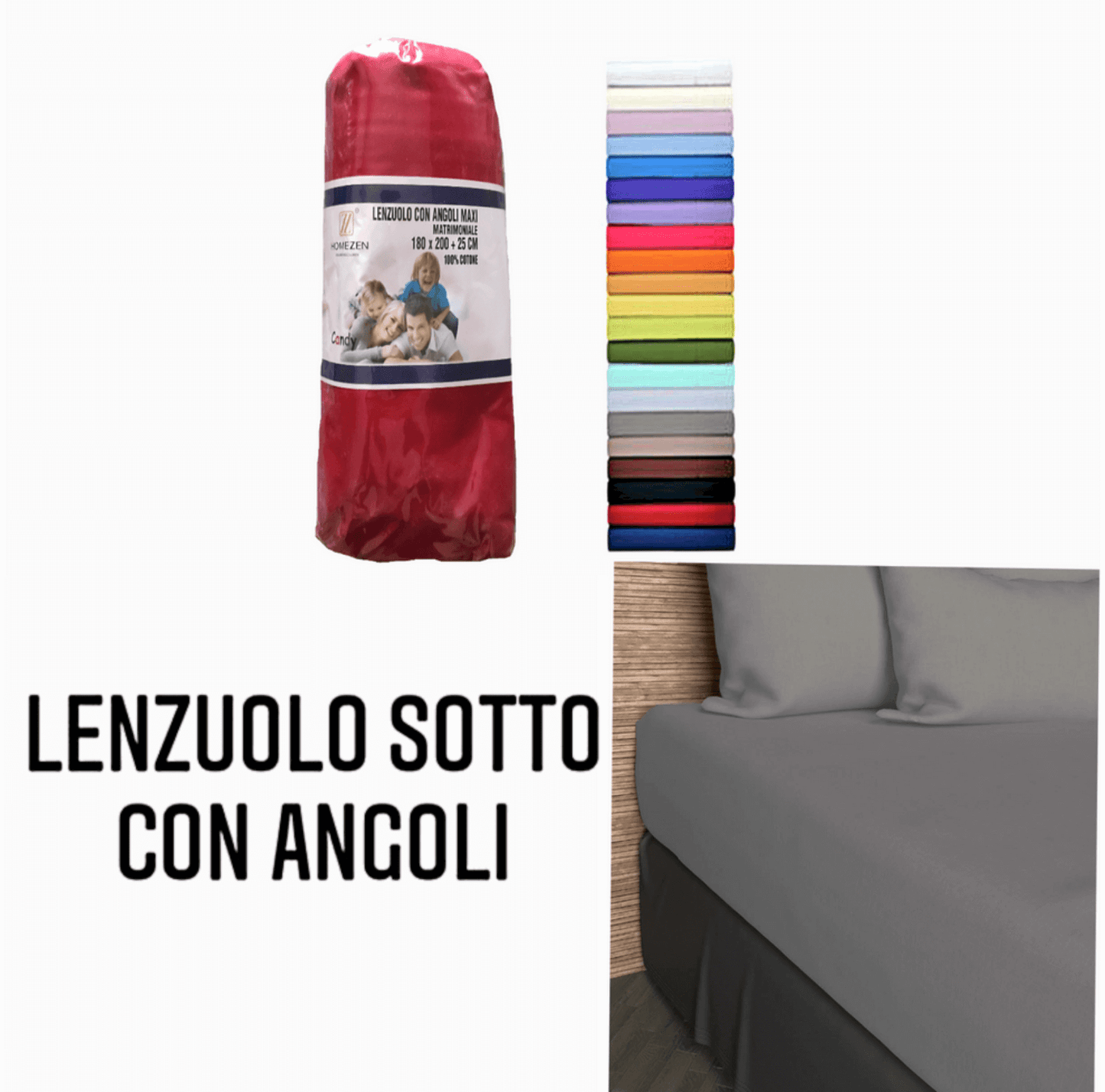 Lenzuolo Sotto in 100% Cotone con Elastico agli Angoli