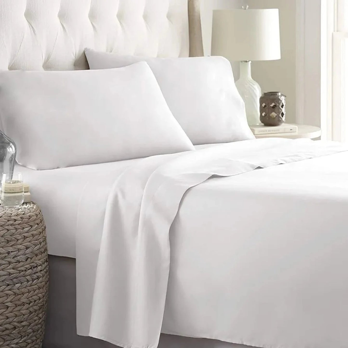 Completo Letto in 100% Cotone Tinta Unita