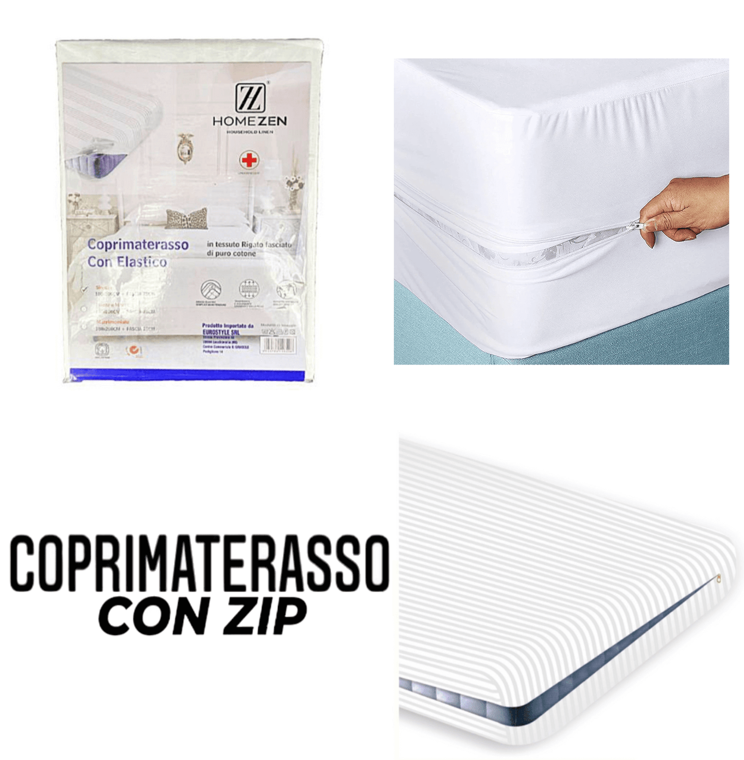 Coprimaterasso Integrale Con Zip Antiacaro