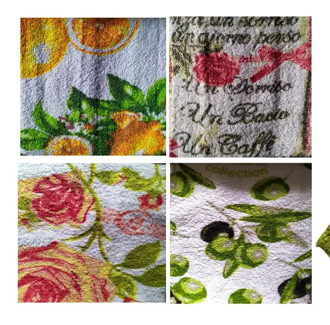 Set da 4 Strofinacci in Spugna 100% Cotone