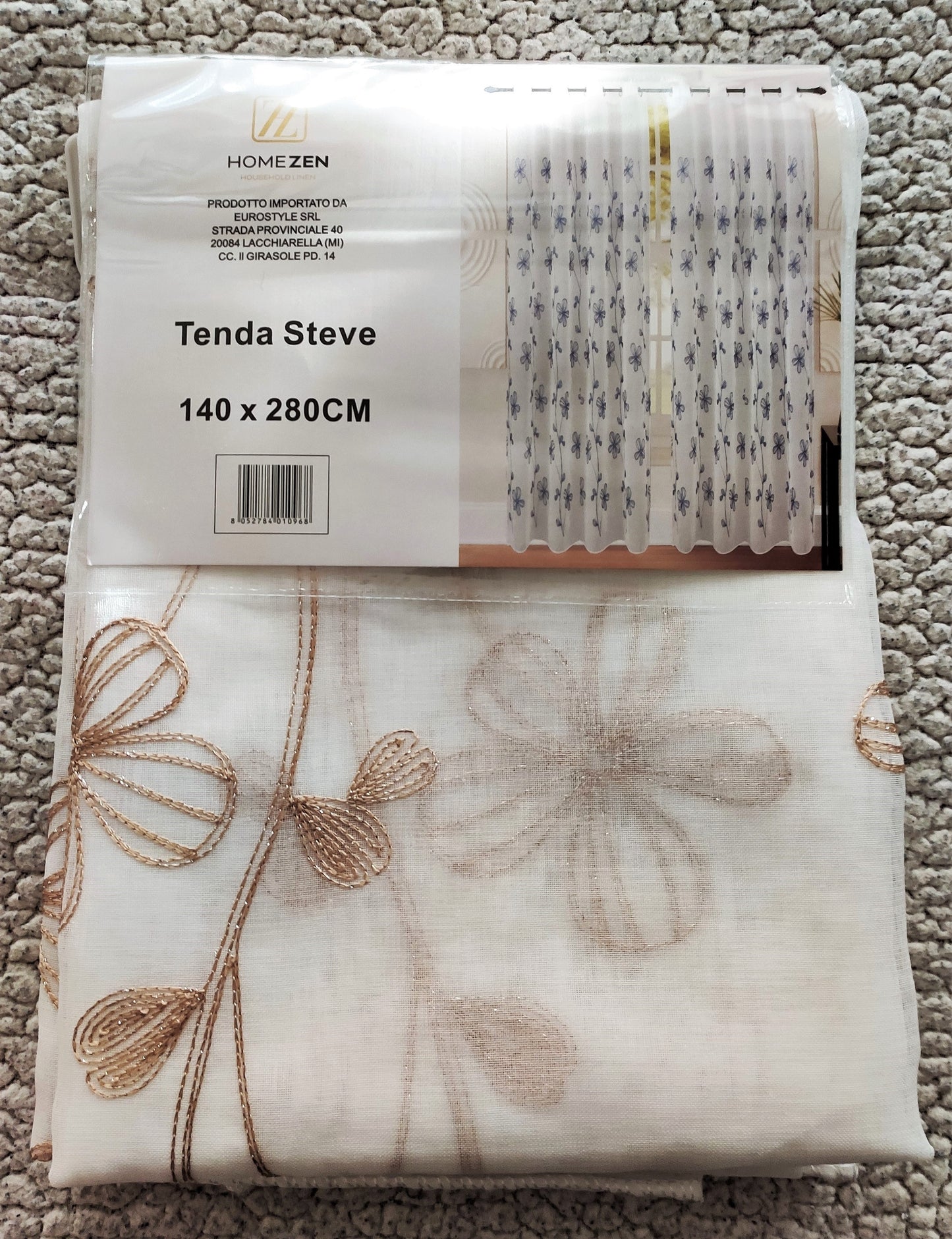 Tenda da Interno ad Anelli con Fantasia a Fiori 140×280cm