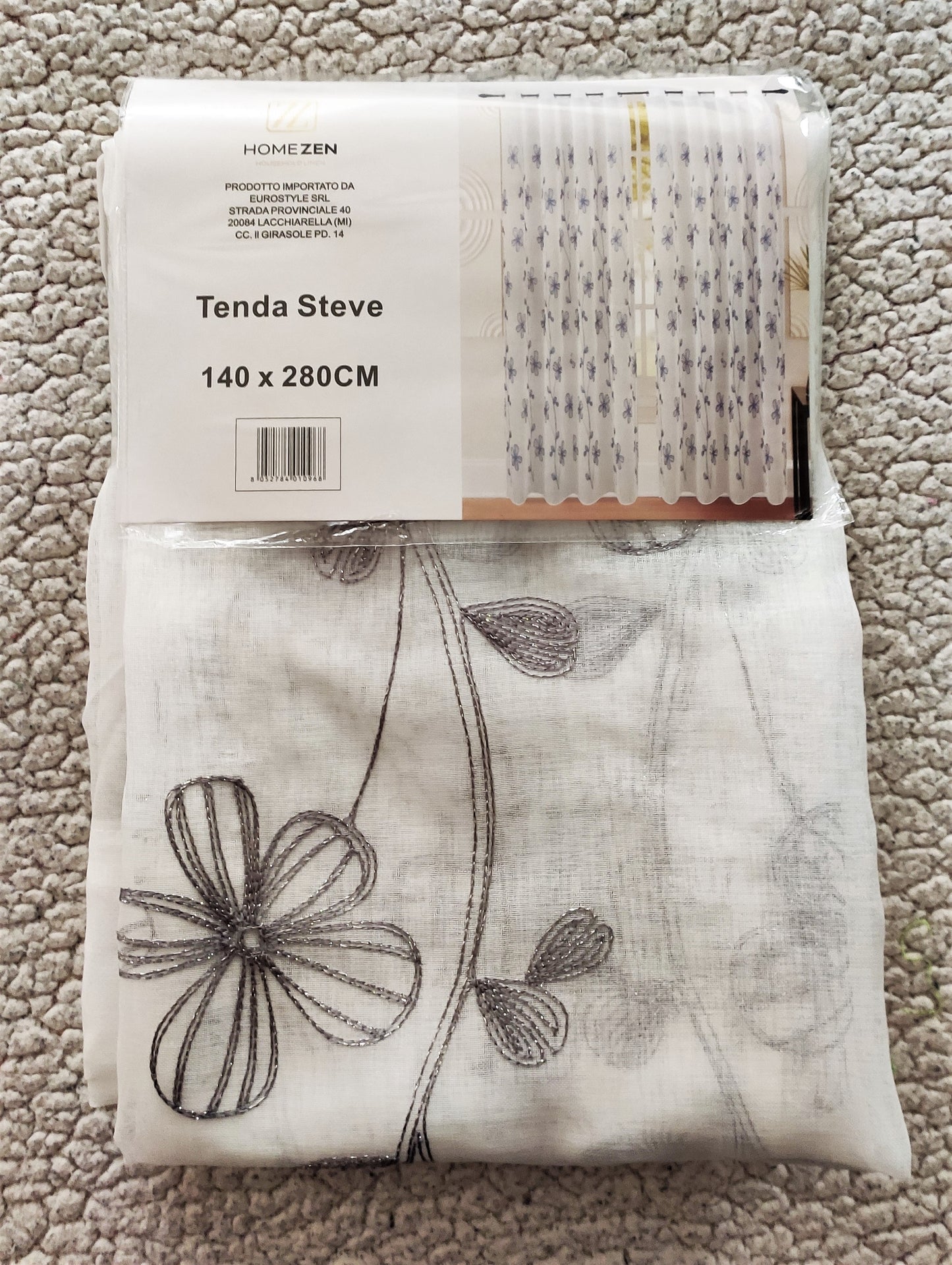 Tenda da Interno ad Anelli con Fantasia a Fiori 140×280cm