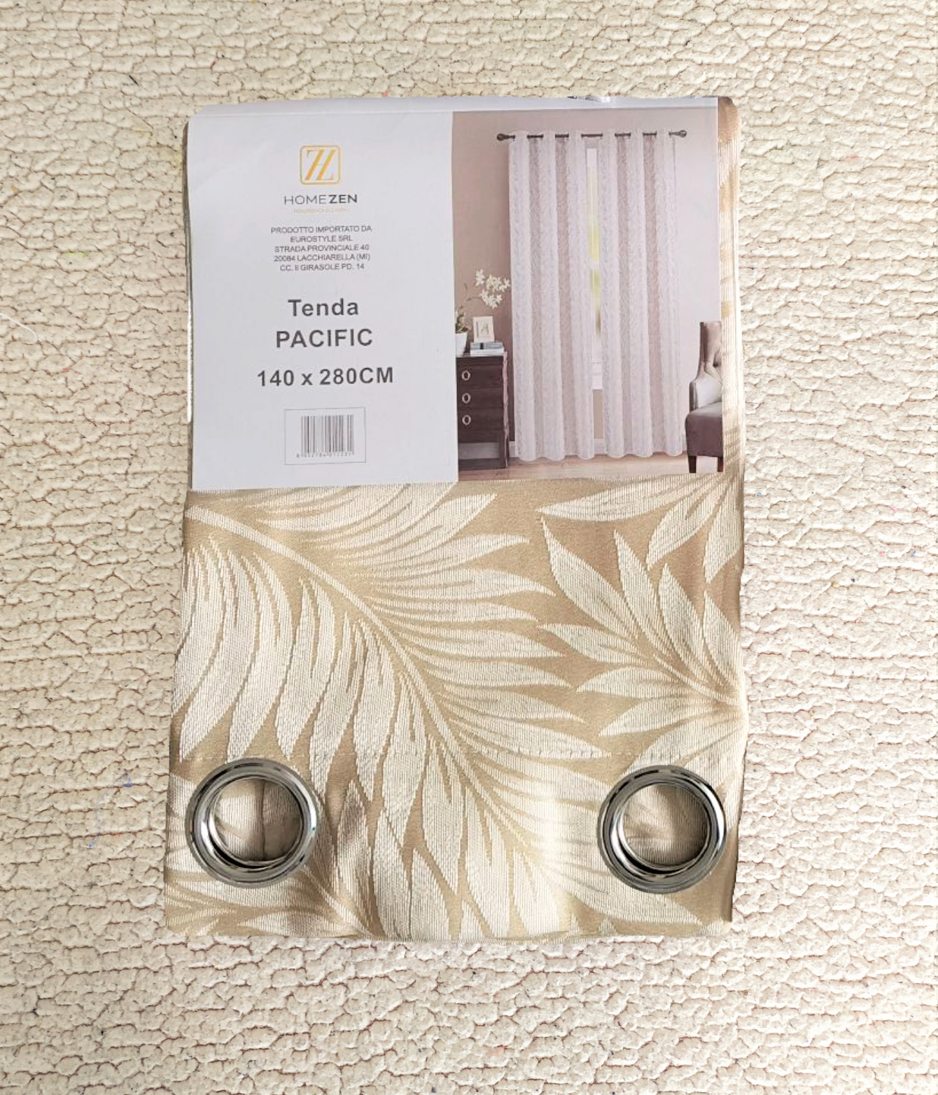 Tenda da Interno ad Anelli Coprente con Fantasia a Foglie di Felce 140×280cm
