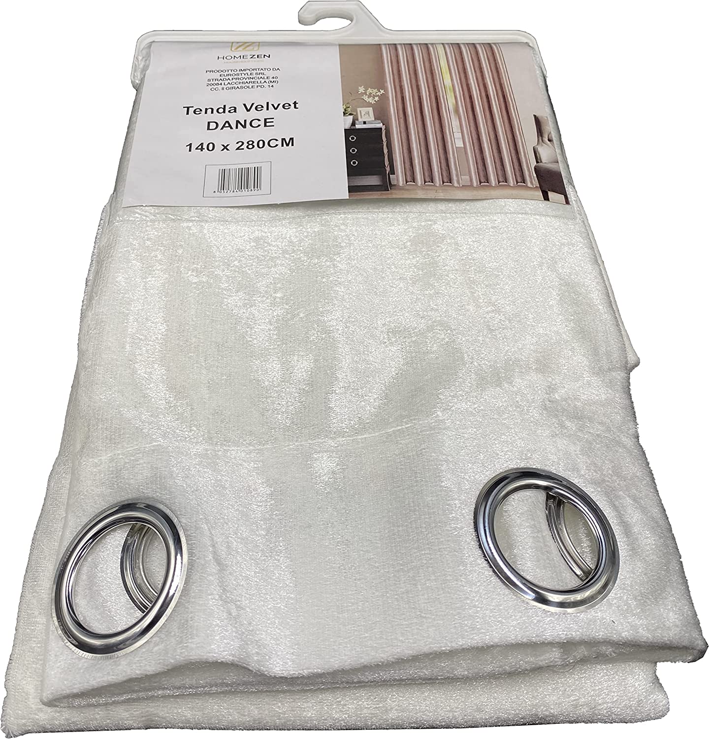 Tenda da Interno ad Anelli in Velluto Tinta Unita 140×280cm