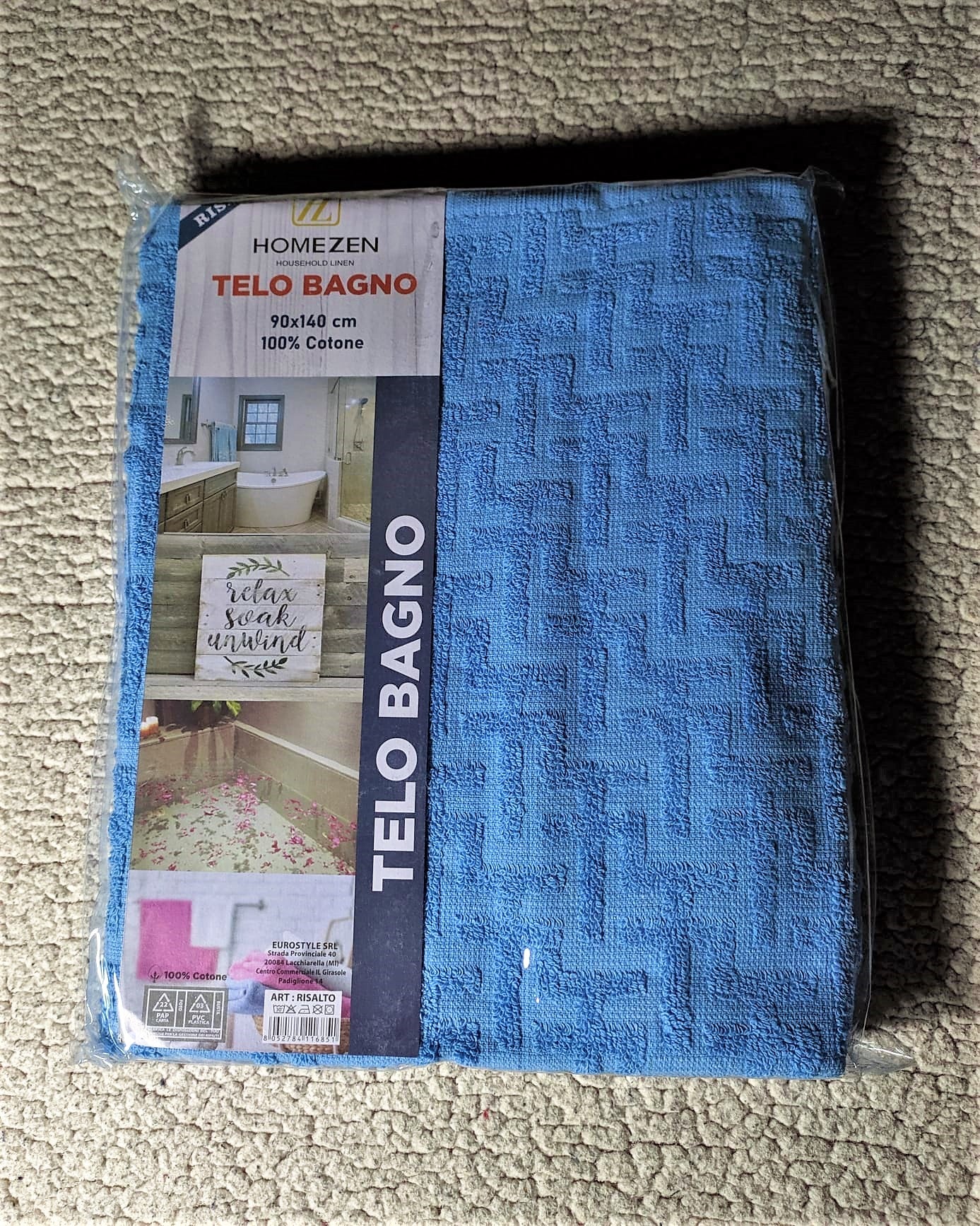 Telo Bagno Tinta Unita Con Fantasia 100% Cotone 450 GR/M²