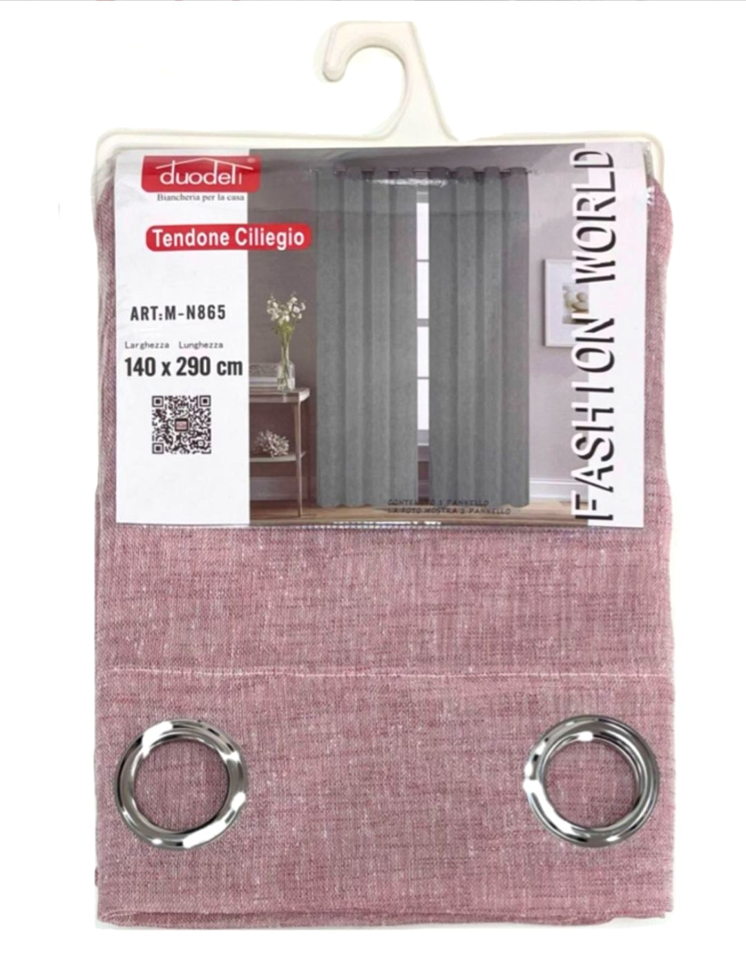 Tenda da Interno ad Anelli Tinta Unita Melange 140×290cm