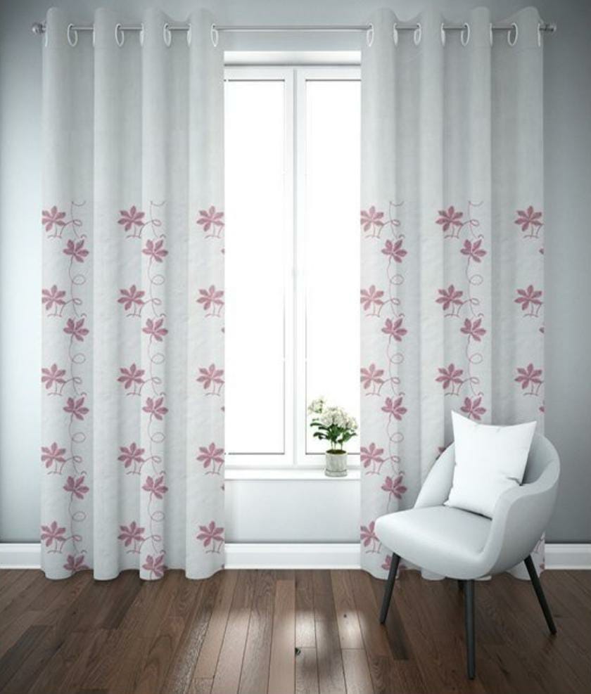 Tenda da Interno ad Anelli con Fantasia con Foglie 140×280cm